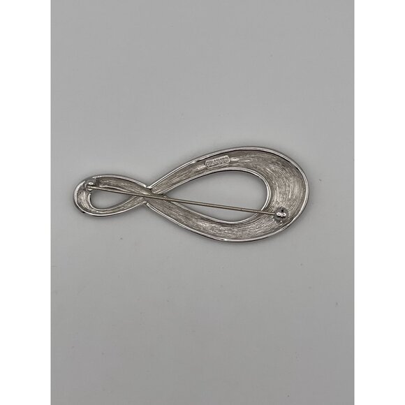 Vintage Monet Asymmetrical Infinity Silver Tone 3" - Picture 10 of 16